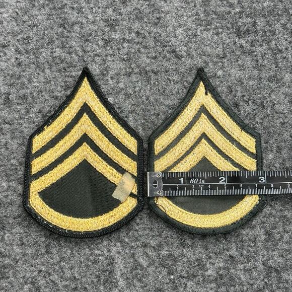 Vintage Cloth Sergeant Chevron Military Patch Lot Of (2) E2282P Sew On Pair Rare - Picture 5 of 5